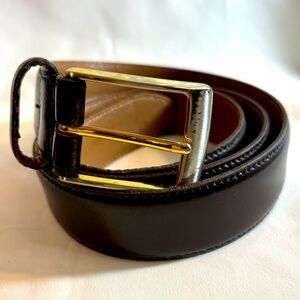 BENCH CRAFT Sz 42 Leather Belt Smooth With Gold Toned Buckle